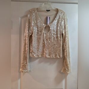 Sequin Long Sleeve Top.  Wild FABLE. Juniors Large